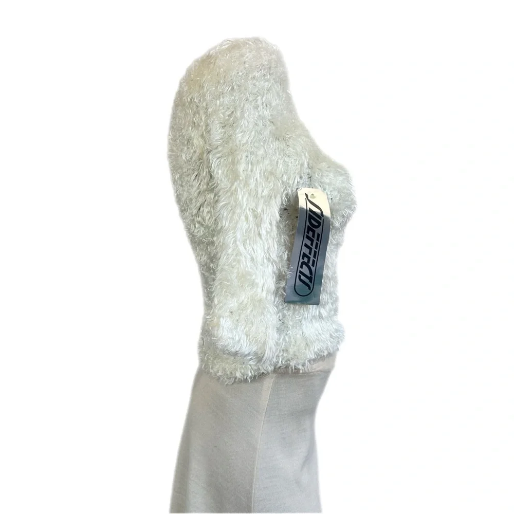 NWT Deadstock Vintage SIDEFFECTS Handknit acrylic fuzzy sweater size S